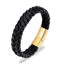 Load image into Gallery viewer, Stainless Steel Chain Woven Leather Bracelet - Mr.YouWho