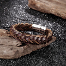 Load image into Gallery viewer, Stainless Steel Chain Woven Leather Bracelet - Mr.YouWho