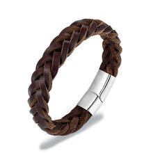 Load image into Gallery viewer, Stainless Steel Chain Woven Leather Bracelet - Mr.YouWho